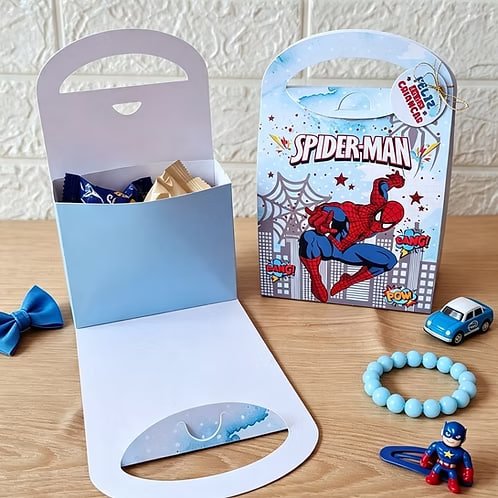 Arquivo De Corte Caixa Sacolinha Homem Aranha 5