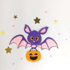 Arquivo De Corte Camadas Personagens Bat Com Abóbora Halloween 2