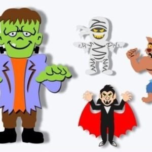 Arquivo De Corte Camadas Personagens Monstros 3D Halloween 6