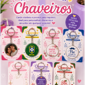 Arquivo De Corte Cards Chaveiros Vários Temas