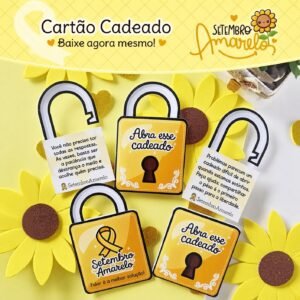 Arquivo De Corte Cartão Cadeado Setembro Amarelo 3