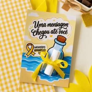 Arquivo De Corte Cartão Mensagem Garrafa Setembro Amarelo 1