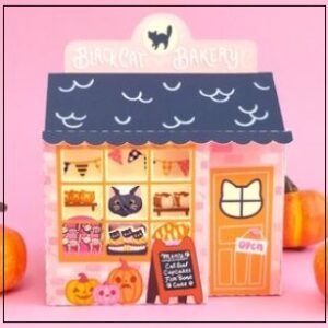 Arquivo De Corte Cenário Casa Black Cat Bakery 3D Box Halloween 1
