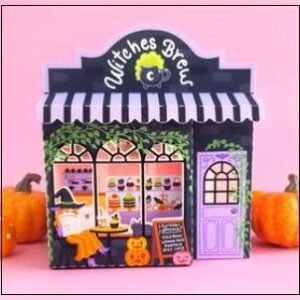 Arquivo De Corte Cenário Casa Witches Brew Cafe 3D Gift Box Halloween 3