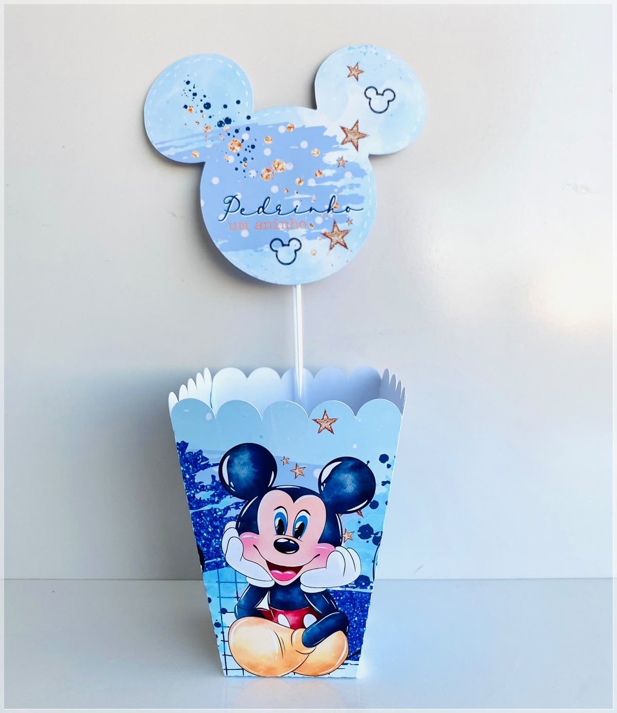 Arquivo De Corte Centro De Mesa Cachepô Mickey Azul 71