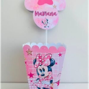 Arquivo De Corte Centro De Mesa Cachepô Minnie Rosa 90