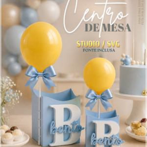 Arquivo De Corte Centro De Mesa Foramtura ABC Com Balão 44