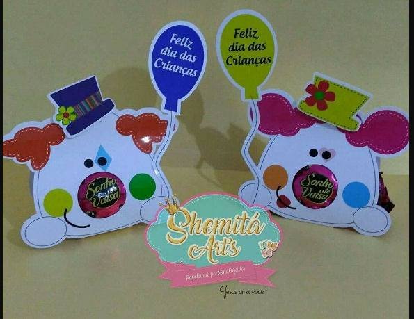 Arquivo De Corte Chocolates Porta Bombom Palhaço Dia Das Crianças 5