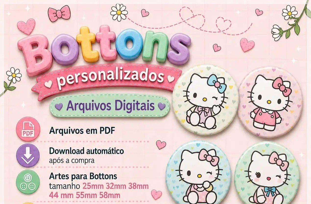 Arquivo De Corte Coleção Bottons Hello Kitty