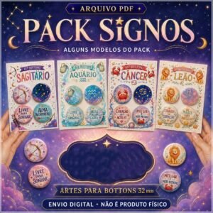 Arquivo De Corte Combo Bottons 32mm Signos 2