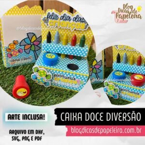 Arquivo De Corte Cx Diversão Colorir Caixa Doce Diversão Dia Das Crianças 2