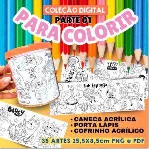 Arquivo De Corte Cx Diversão Colorir Canecas Rosqueável Colorir Dia Das Crianças 3