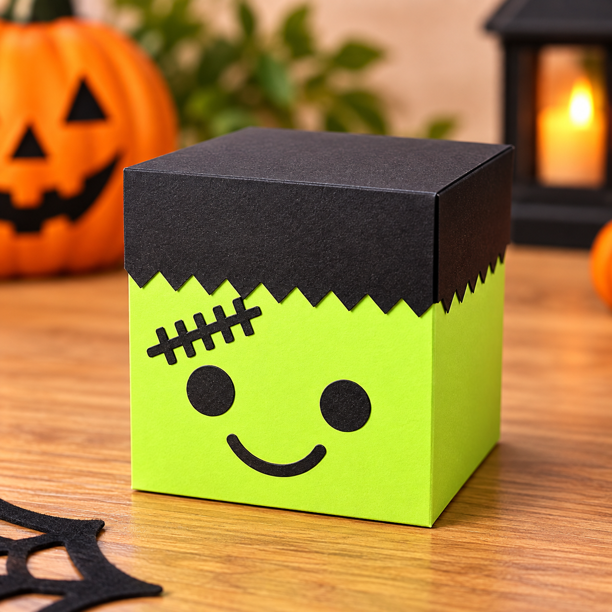Arquivo De Corte Cx Doces Caixa Frankenstein Halloween EPS 5