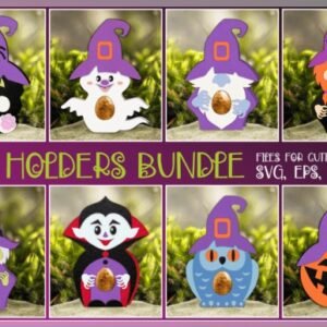 Arquivo De Corte Cx Doces Egg Holder Bundle Halloween EPS 3