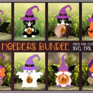 Arquivo De Corte Cx Doces Egg Holders Bundle Halloween EPS 4