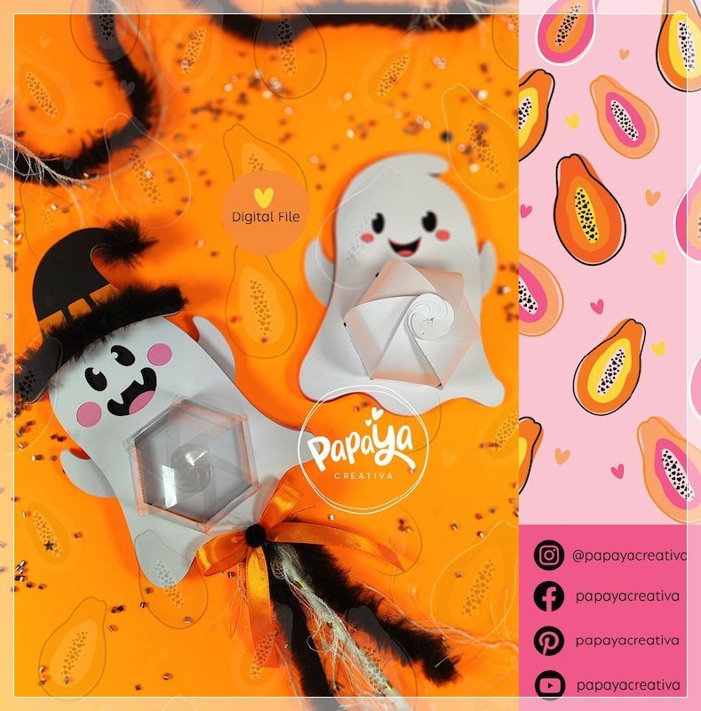 Arquivo De Corte Cx Doces Ghost Cute Doce Halloween 6