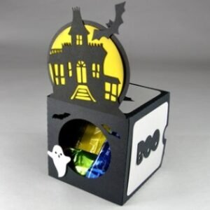 Arquivo De Corte Cx Doces Hounted House Cupcake Box Halloween 3