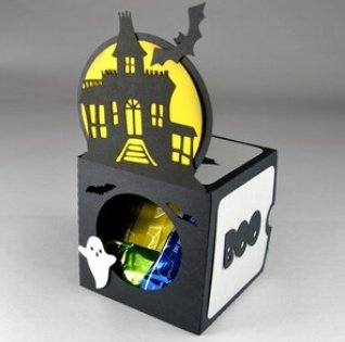 Arquivo De Corte Cx Doces Hounted House Cupcake Box Halloween 3