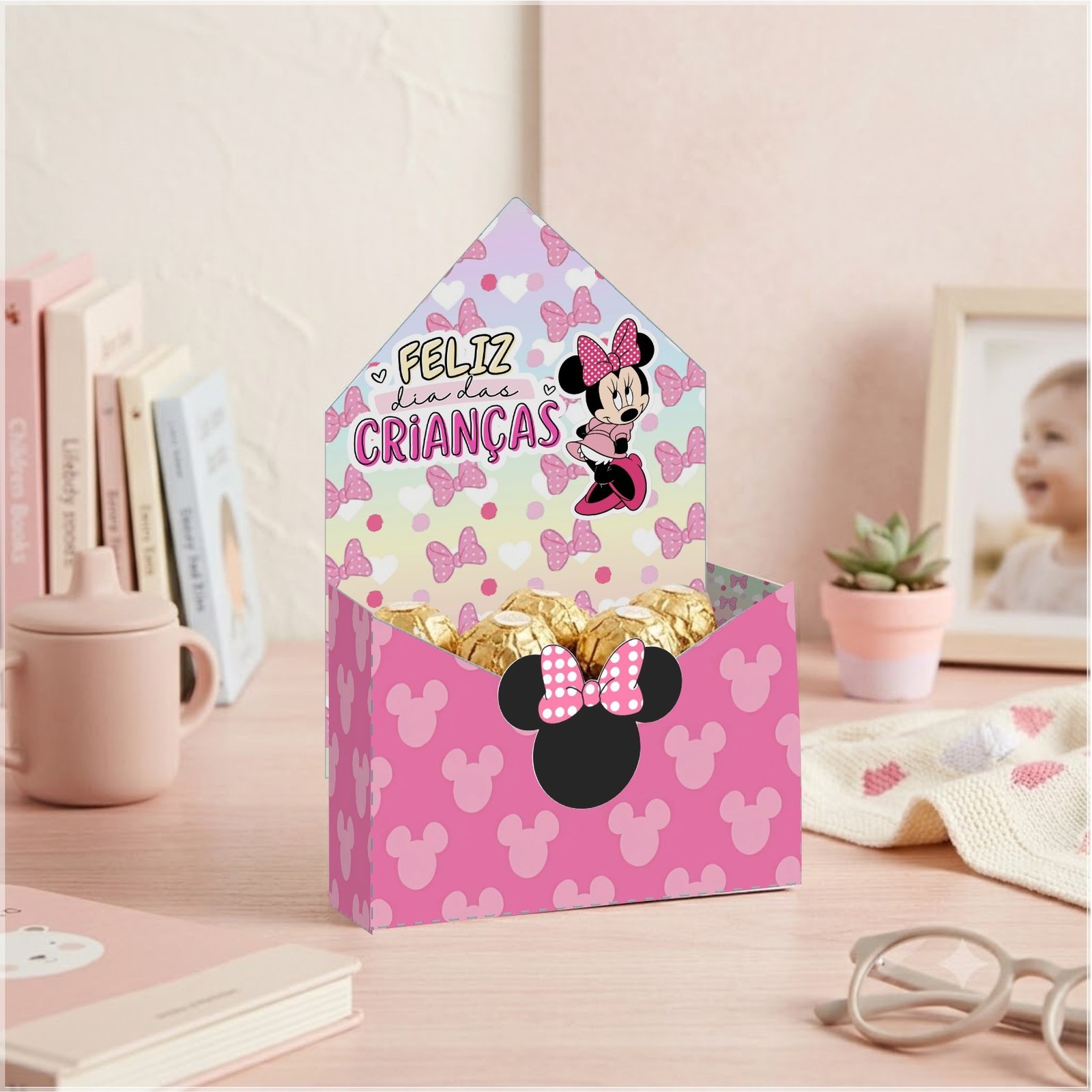 Arquivo De Corte Cx Envelope Dia Das Crianças Minnie 1
