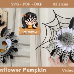 Arquivo De Corte Flor Paper Flower Pumpkin Treatbox Halloween 1