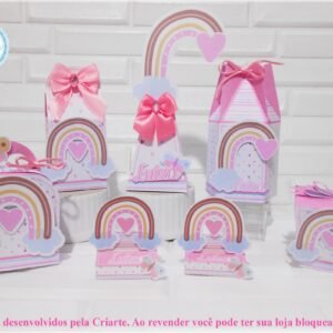 Arquivo De Corte Kit Festa Arco Íris Boho 12