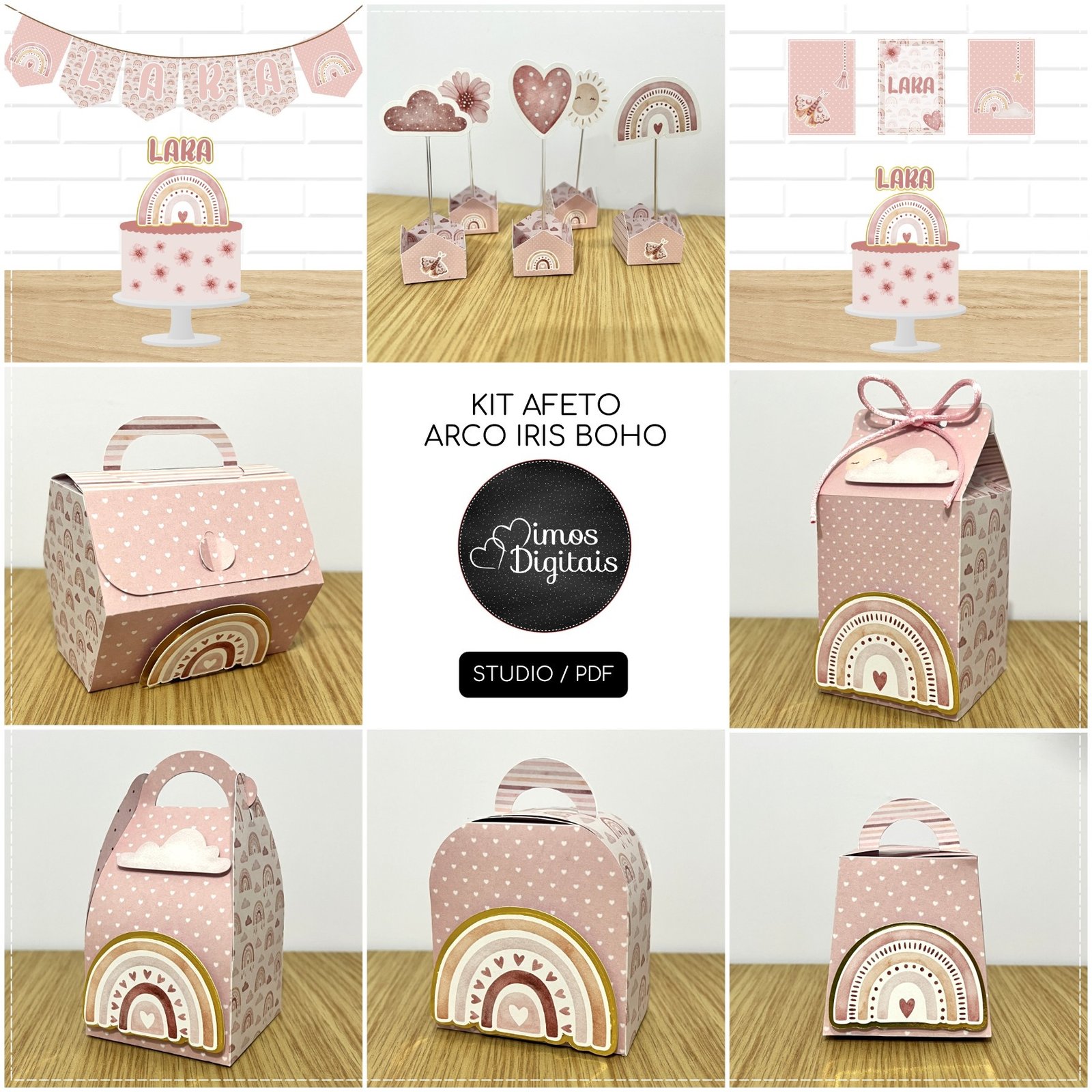 Arquivo De Corte Kit Festa Arco Íris Boho 6