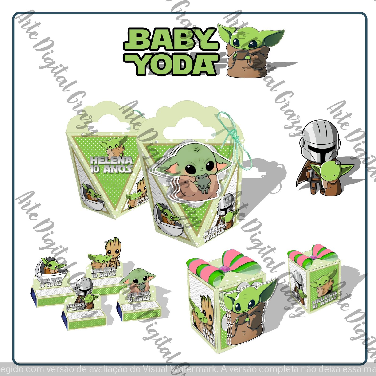 Arquivo De Corte Kit Festa Baby Yoda 1
