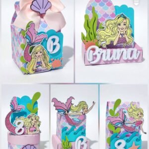 Arquivo De Corte Kit Festa Barbie Sereia 4