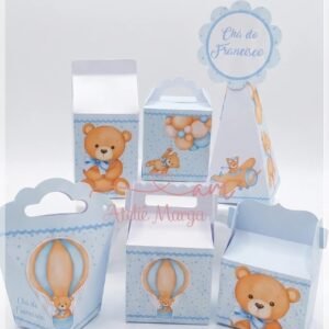 Arquivo De Corte Kit Festa Chá De Bebê Ursinho Azul 1