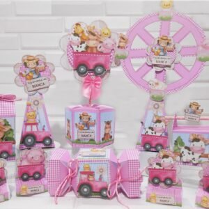 Arquivo De Corte Kit Festa Fazendinha Rosa 3