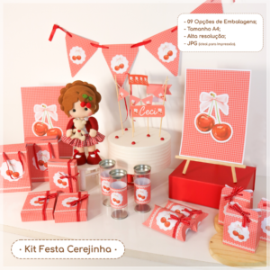 Arquivo De Corte Kit Festa Só Um Bolinho Cerejinha 1