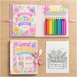 Arquivo De Corte Kit De Colorir Flores Jardim Menina 5
