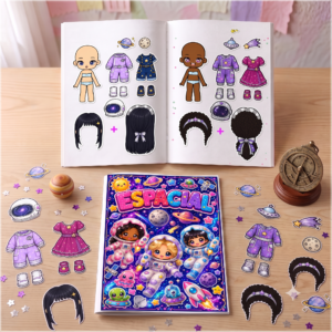 Arquivo De Corte Livro Interativo Paper Dolls Bonecas De Papel Espacial Espaço Astronauta 5