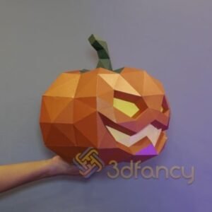 Arquivo De Corte Low Poly Pumpkin Papercraft Halloween 100