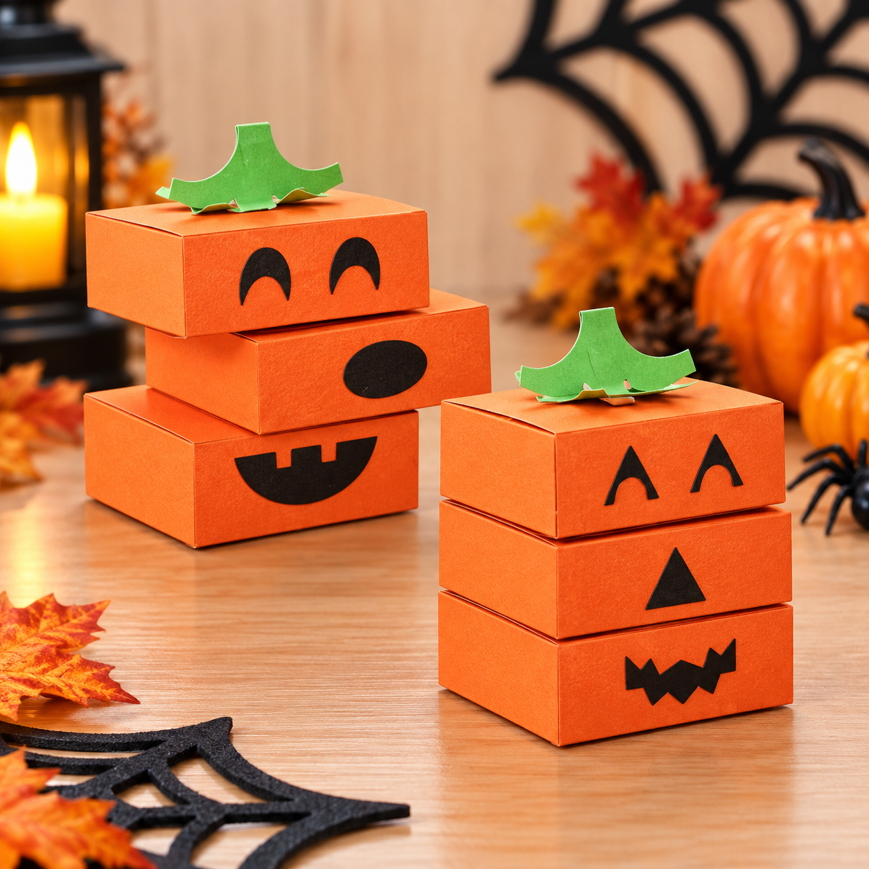 Arquivo De Corte Multiuso Caixas Pumpkin Face Halloween 126