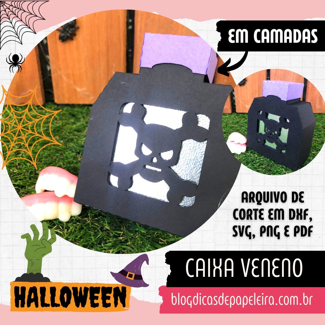 Arquivo De Corte Multiuso Diversas Caixa Veneno Halloween 4
