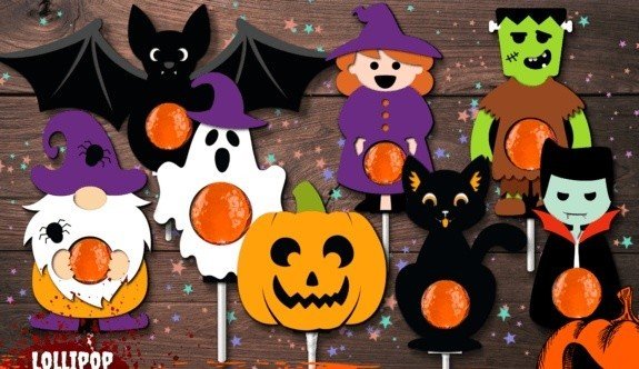 Arquivo De Corte Pirulito Pirulitos Halloween EPS 1
