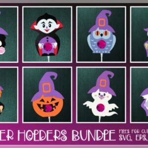Arquivo De Corte Pirulito Sucker Holders Bundle Halloween EPS 6