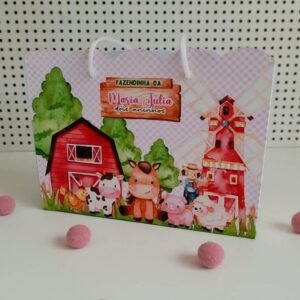 Arquivo De Corte Sacolinha Fazendinha Rosa 4
