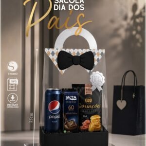 Arquivo De Corte Sacolinha Preta Acetato Dia Dos Pais 5