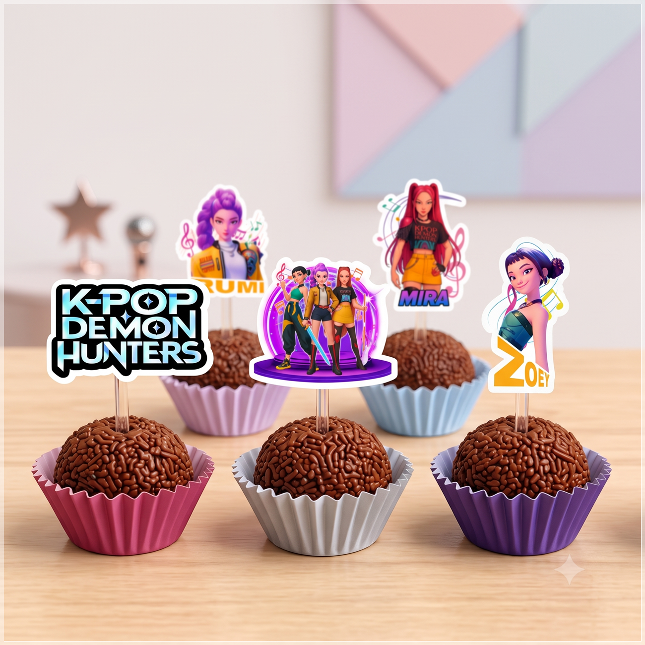 Arquivo De Corte Topo Topper Docinhos K Pop Demon Hunters Guerreiras Do K Pop Huntrix 4