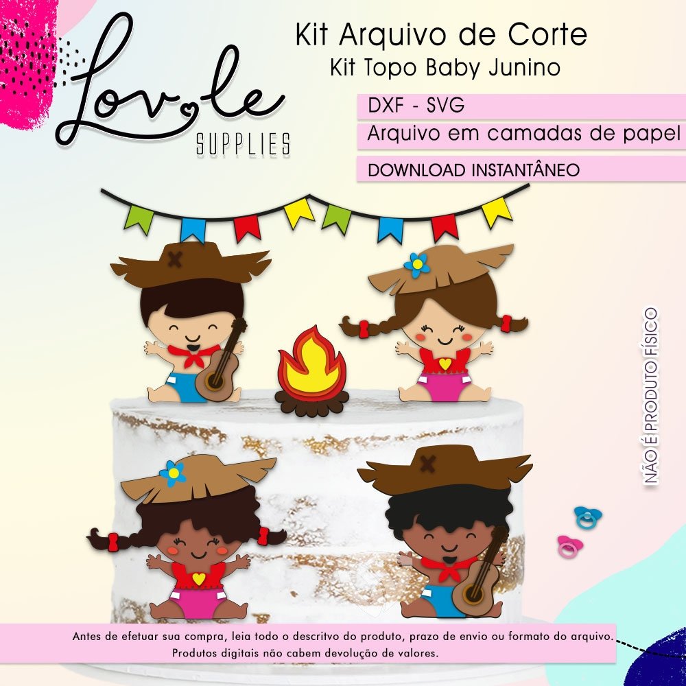 Arquivo De Corte Topo De Bolo Arraiá Bebê Baby Festa Junina São João 10