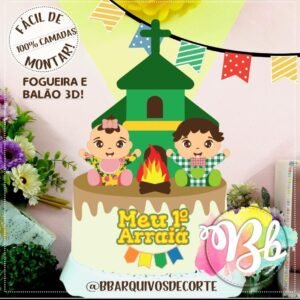 Arquivo De Corte Topo De Bolo Arraiá Bebê Baby Festa Junina São João 18