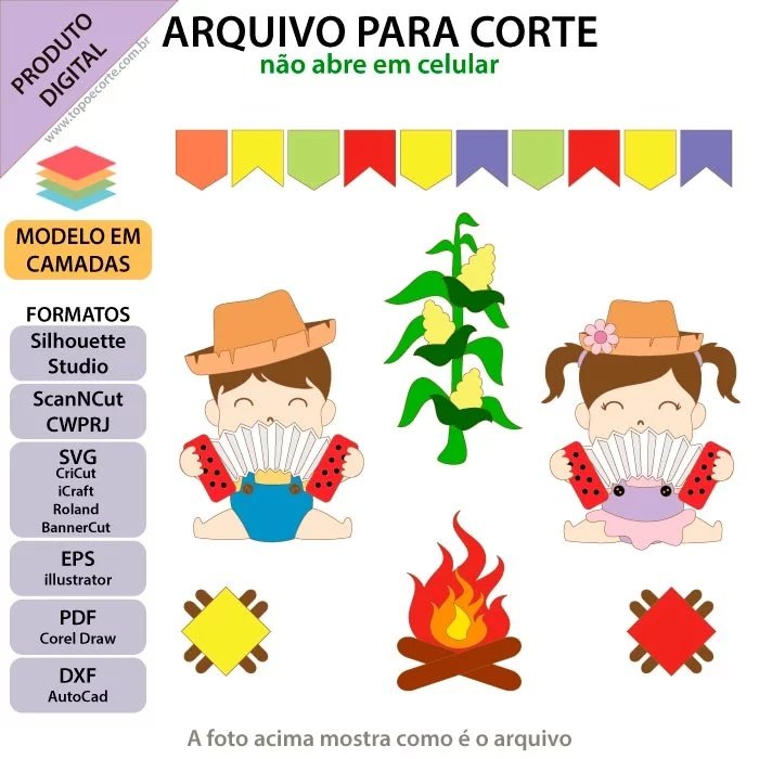 Arquivo De Corte Topo De Bolo Arraiá Bebê Baby Festa Junina São João 22
