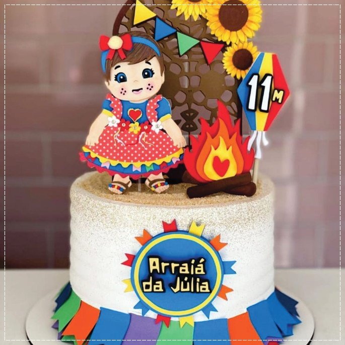 Arquivo De Corte Topo De Bolo Arraia Festa Junina São João Bebê Baby Menina 21