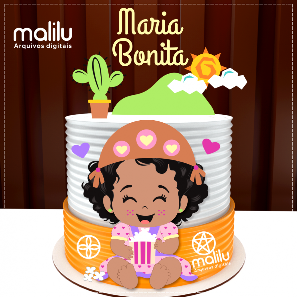 Arquivo De Corte Topo De Bolo Arraia Festa Junina São João Bebê Baby Menina 28