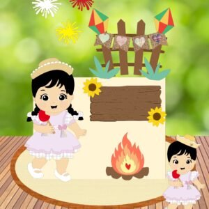 Arquivo De Corte Topo De Bolo Arraia Festa Junina São João Bebê Baby Menina 45