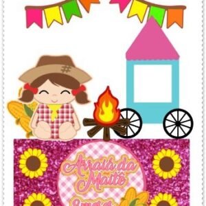 Arquivo De Corte Topo De Bolo Arraia Festa Junina São João Bebê Baby Menina 5