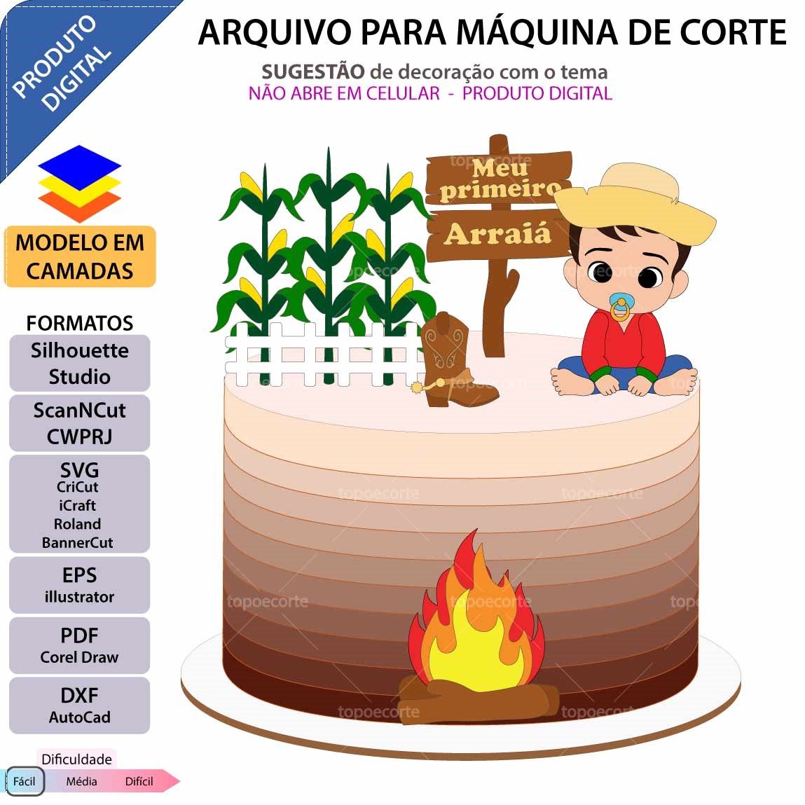 Arquivo De Corte Topo De Bolo Arraia Festa Junina São João Bebê Baby Menino 22