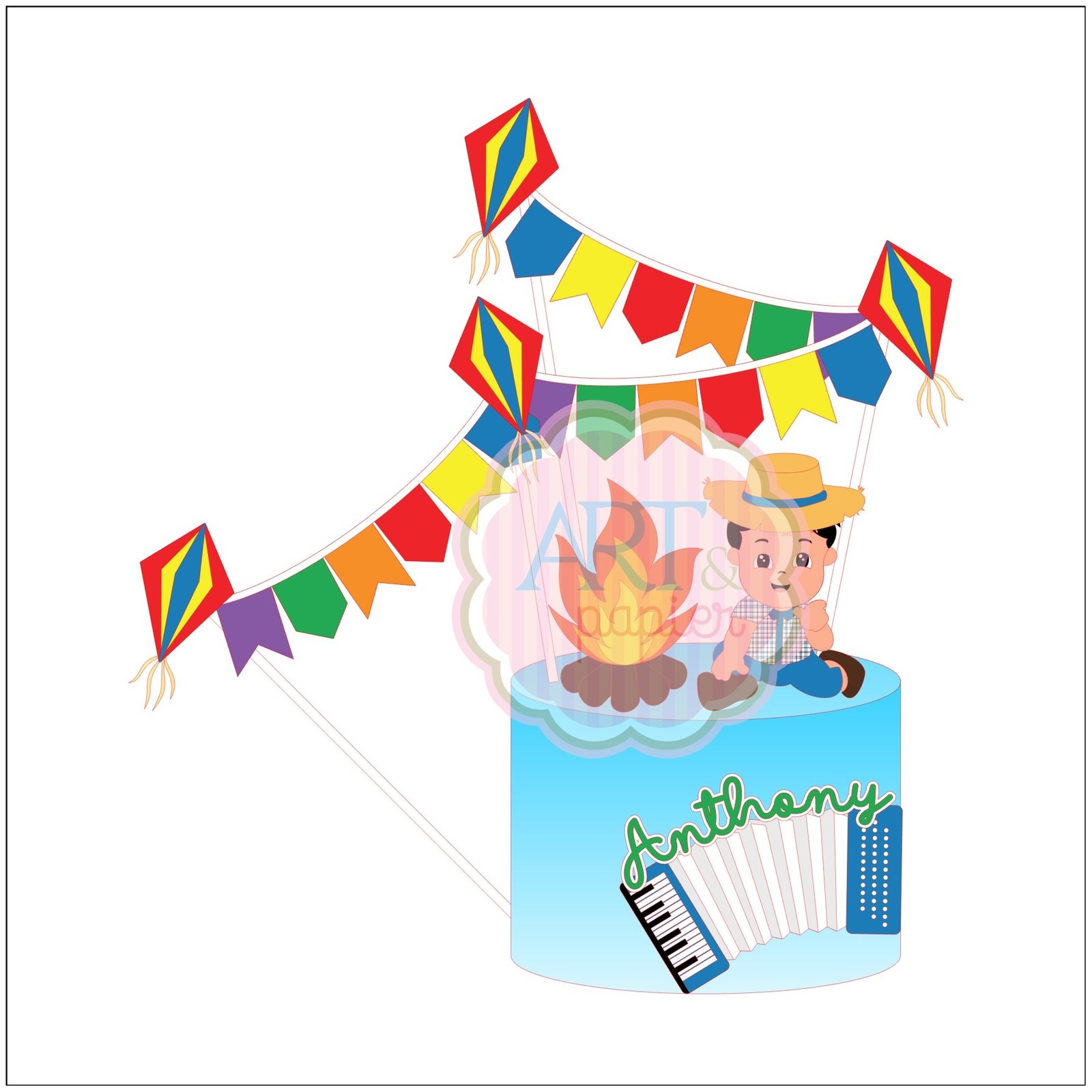 Arquivo De Corte Topo De Bolo Arraia Festa Junina São João Bebê Baby Menino 7